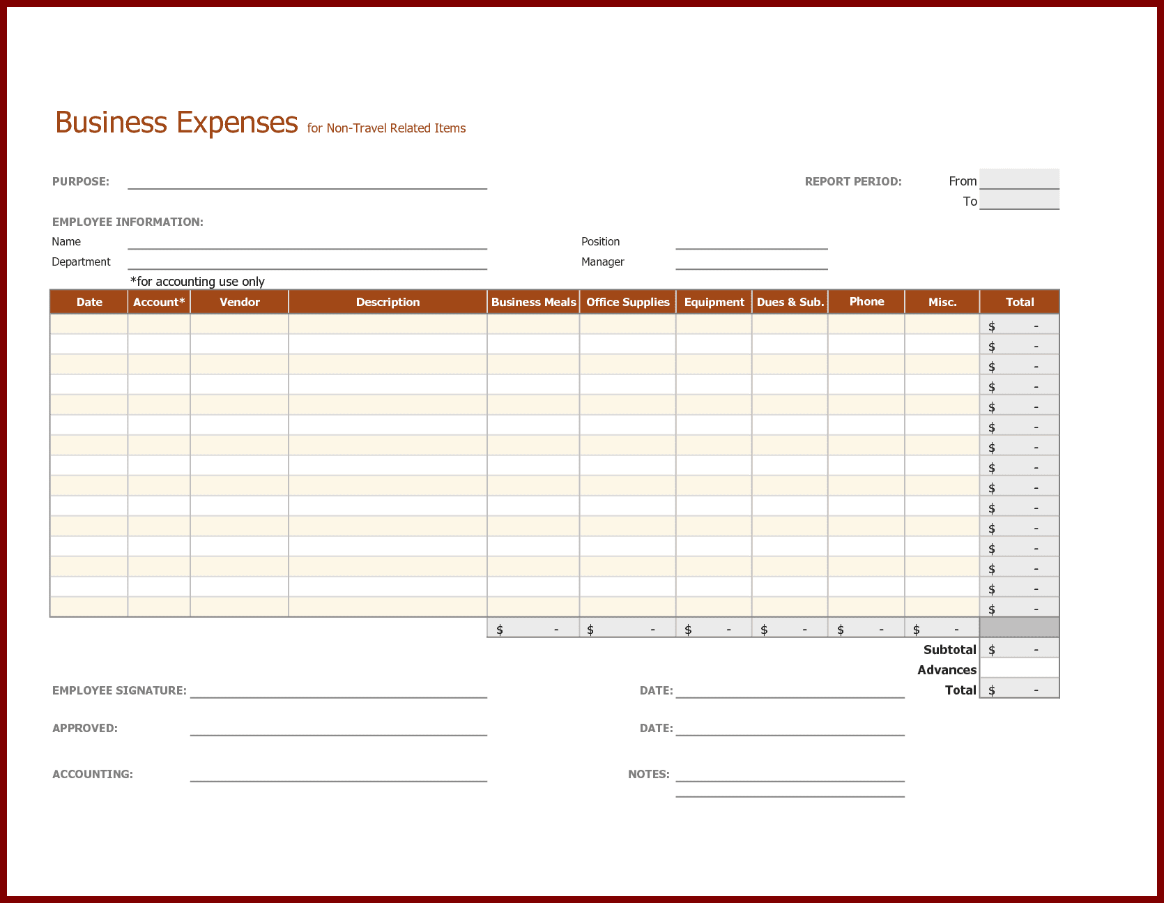 Expense Report Template Mac And Expense Report Template Open Office