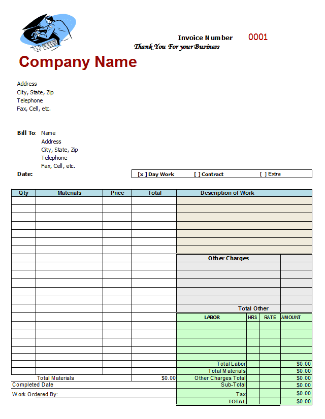 Fillable Auto Repair Invoice And Free Automotive Repair Forms Templates