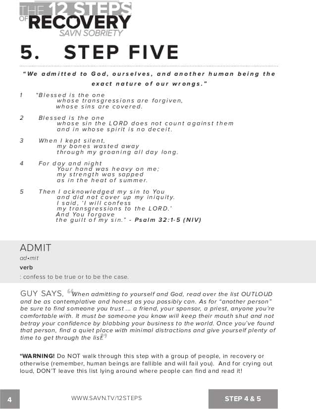 Free AA 12 Step Worksheets And Working The 12 Steps Of AA With A Sponsee