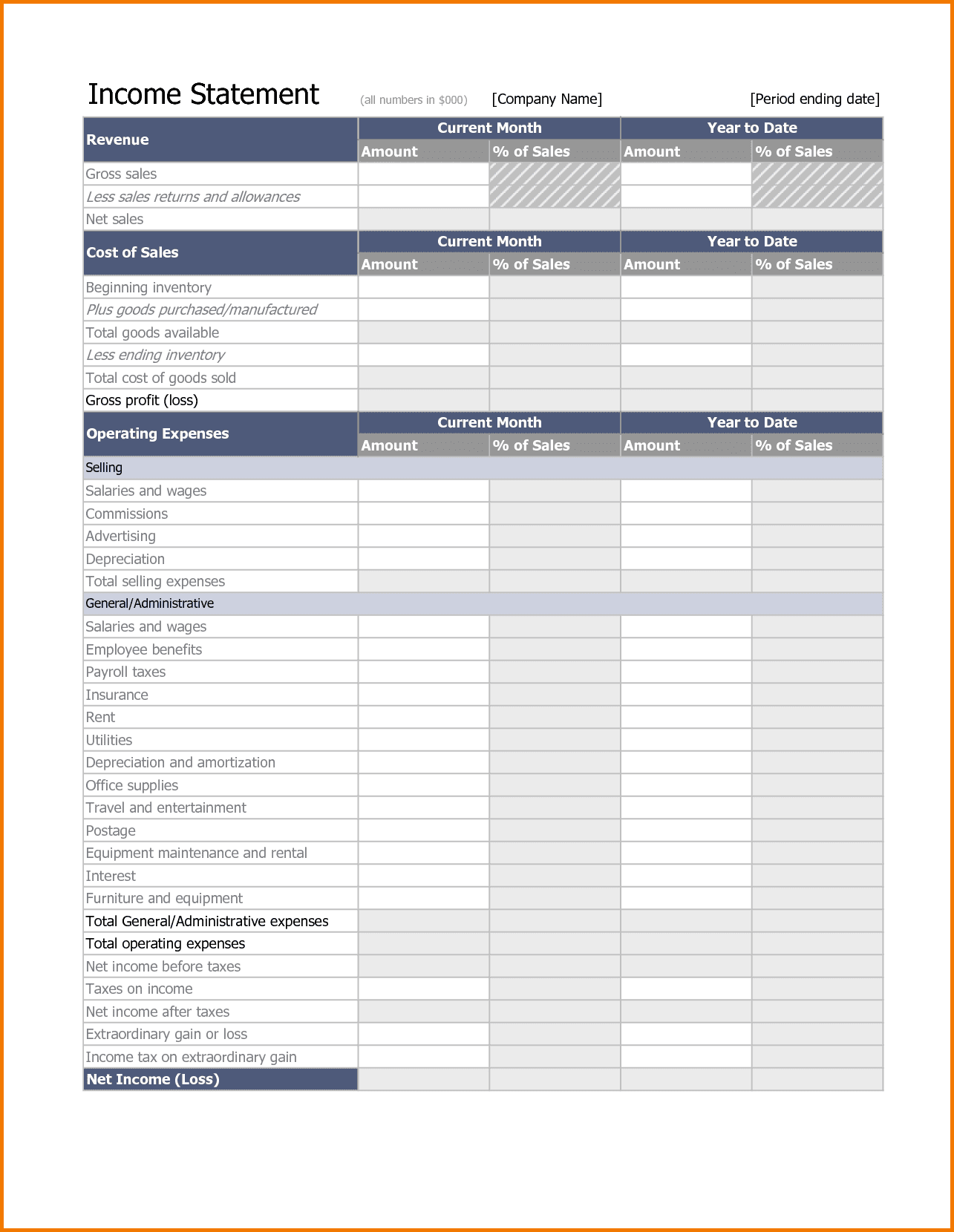 Free Personal Financial Statement Template Word And Personal Financial Statements Sample