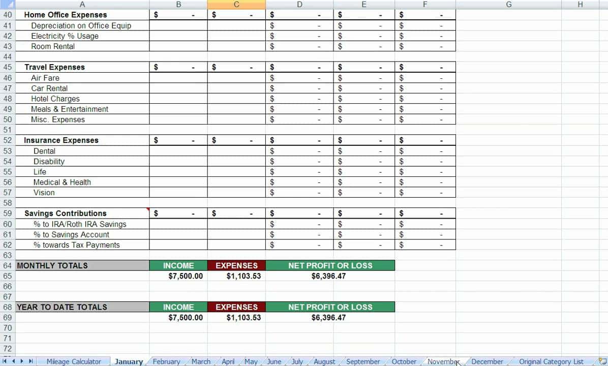 Free Tax Spreadsheet Templates And Monthly Expenses Template For Small Business