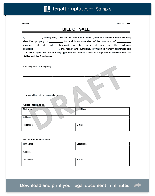 General Bill Of Sale Template Word And Bill Of Sale Template
