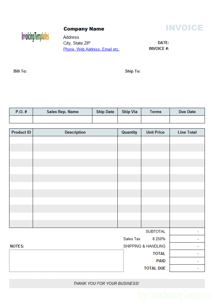 Invoice Bill Format In Excel And Sales Invoice Forms