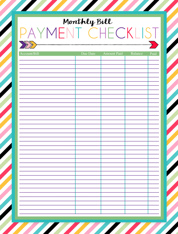 Monthly Bill Organizer Template Free And Excel Monthly Budget Template