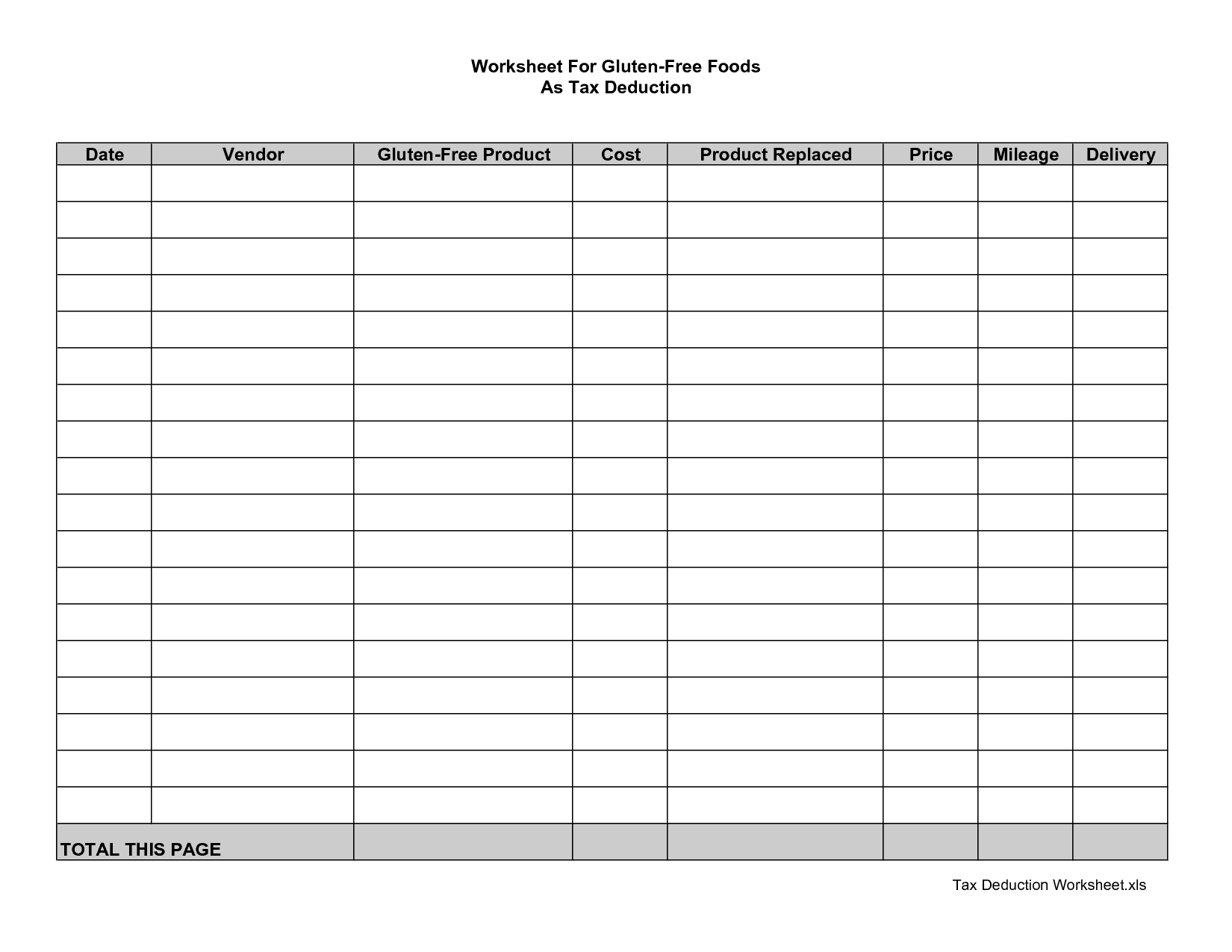 Sample Tax Expense Sheet And Monthly Expense Report Form
