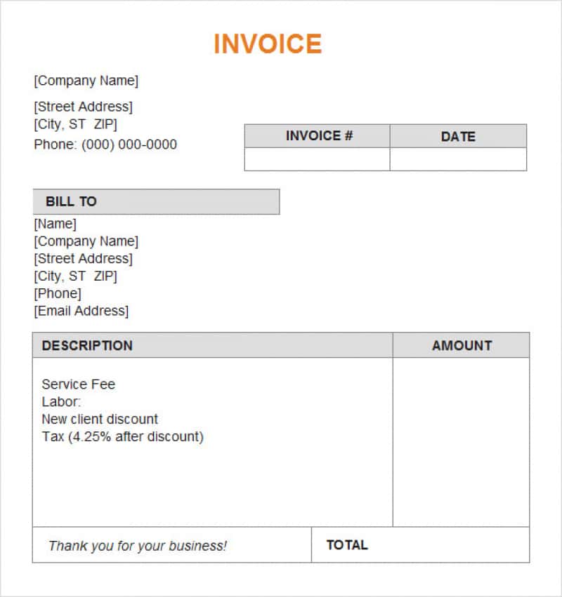 Service Invoice Template And Small Business Accounting Software