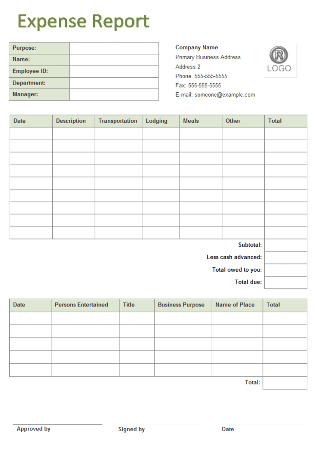 Travel Expense Report Template And Business Expense Tracking Spreadsheet