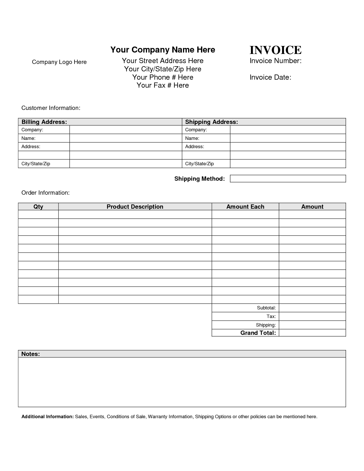 Bill Book Format Pdf And Billing Invoice Template