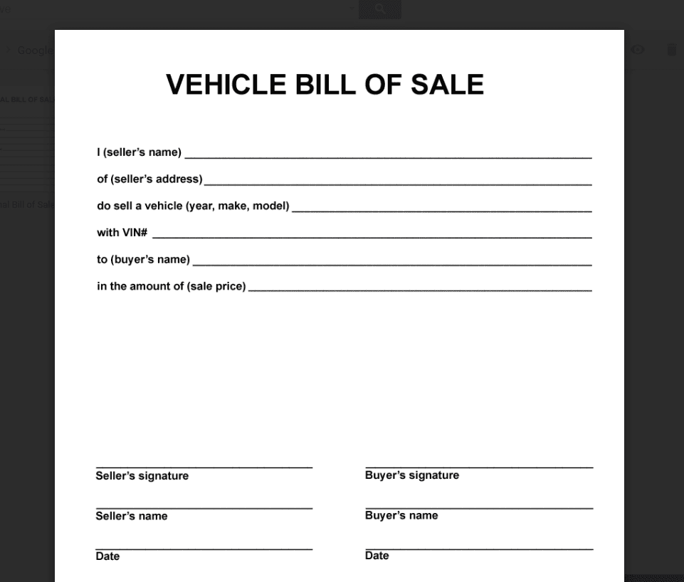 Bill Of Sale Template Pdf And Car Bill Of Sale Form Template
