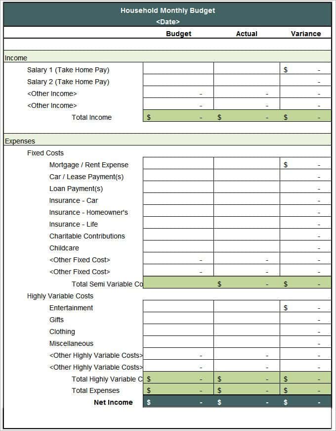 Budget Template For Home Renovation And Simple Budget Template Excel