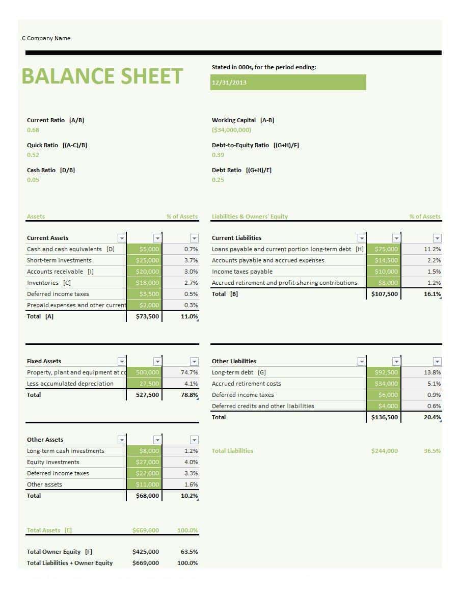 Business Balance Sheet Template Free Download And Income Statement And Balance Sheet Template Download