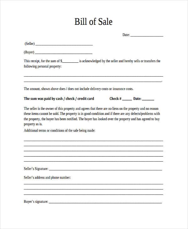 Business Bill Of Sale Form Template And Business For Sale Letter Template
