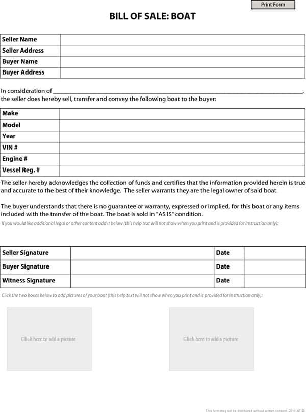Car Dealership Bill Of Sale Template And Blank Bill Of Sale Form