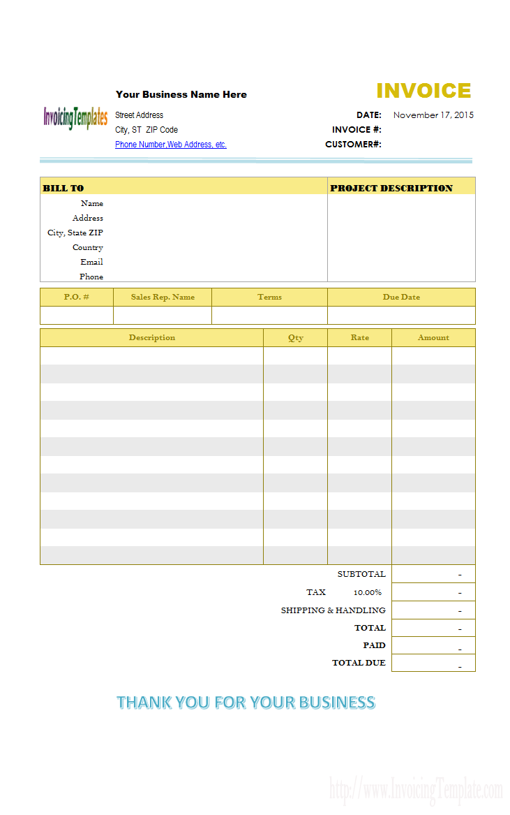 Construction Invoice Template Excel Free And Construction Invoice Template Doc