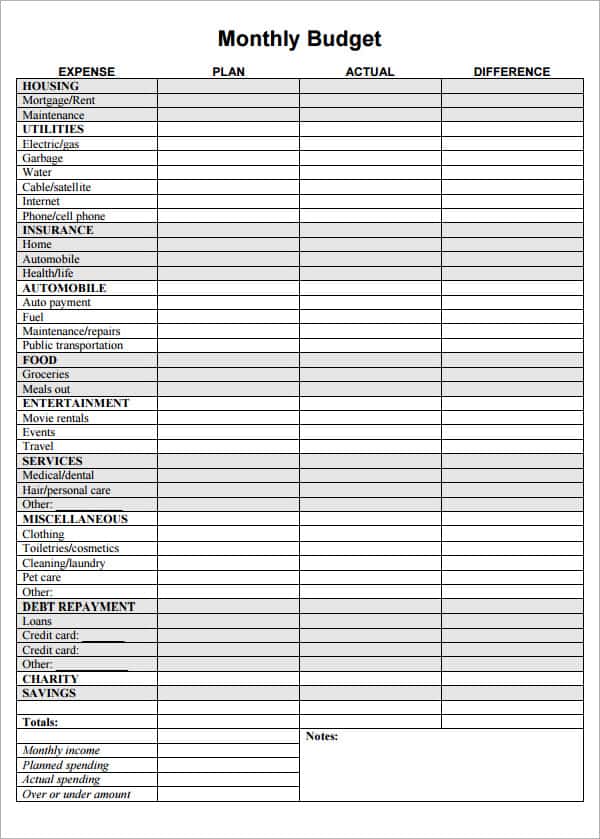 Family Budget Example And Simple Budget Worksheet Pdf