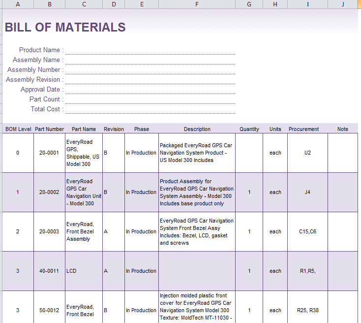 First Robotics Bill Of Materials Template And Access Bill Of Materials Database Template