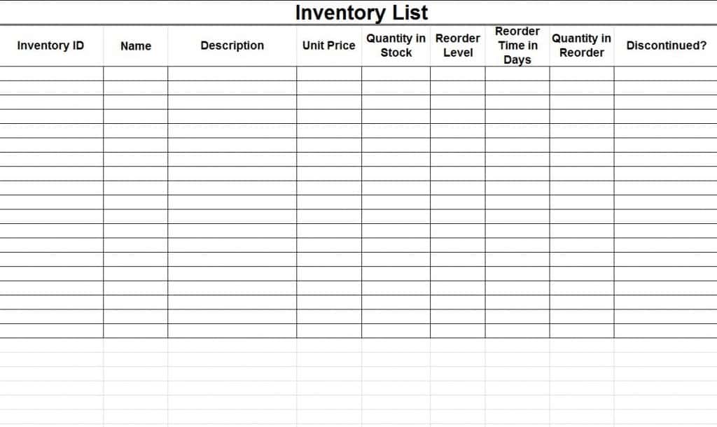 Free Stock Inventory Software Excel And Inventory Reorder Template