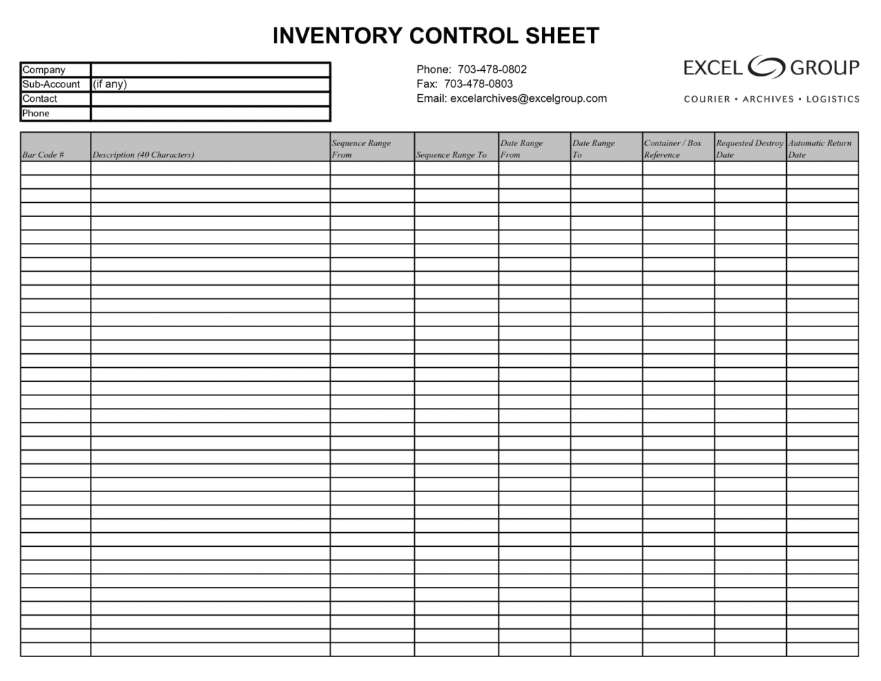 Inventory Control Template With Count Sheet And Easy Inventory Spreadsheet