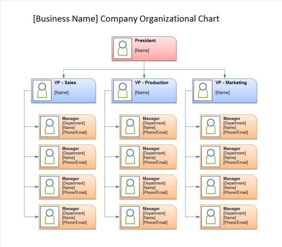Microsoft Excel Organizational Chart Template And Organizational Chart Template Powerpoint 2010
