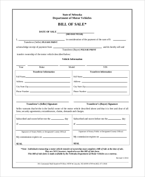 Motor Vehicle Bill Of Sale Template Pdf And Motor Vehicle Bill Of Sale Template Word