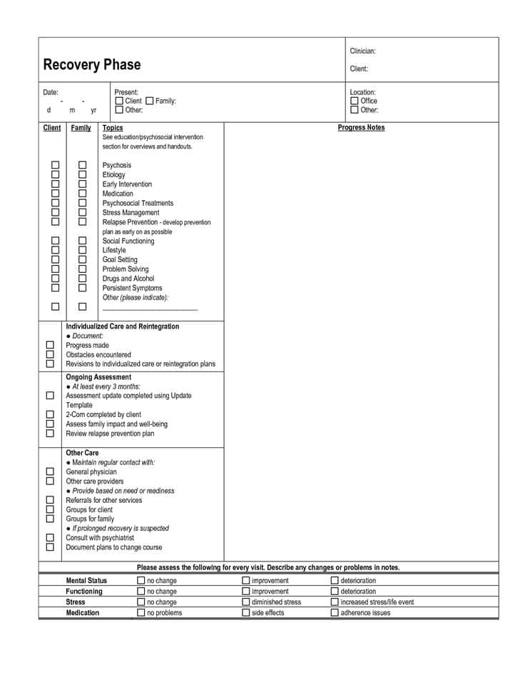 Alcohol Recovery Plan Worksheet And Family Group Topics For Substance Abuse