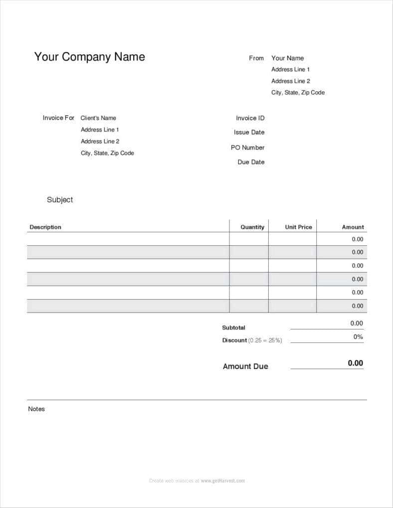 Blank Invoice Template Word And Edit Invoice Template