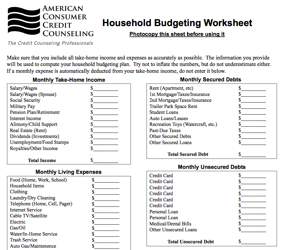 Financial Budget Worksheet Free And Crown Financial Budget Worksheet Excel