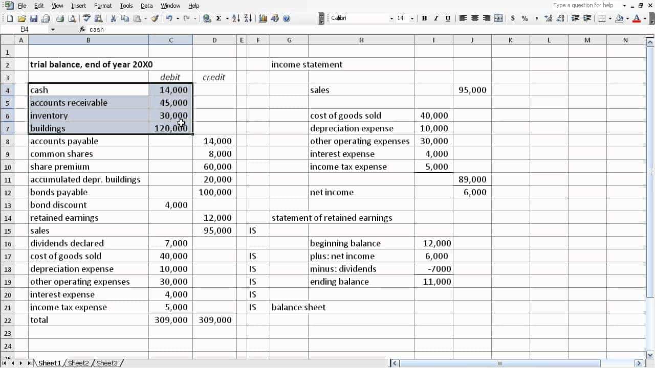 How To Make Trial Balance From Ledger In Excel And Generic Balance Sheet Template