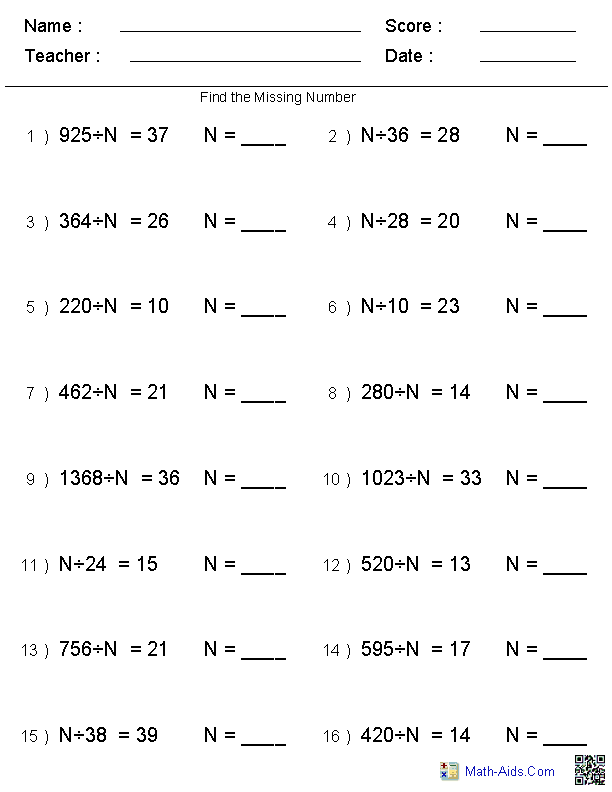 Math Worksheets For Grade 4 With Answers And Math Quiz Printable