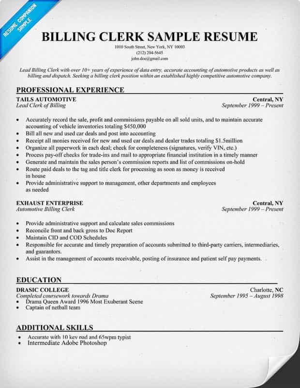 Medical Billing And Coding Job Resume And Biller Job Description
