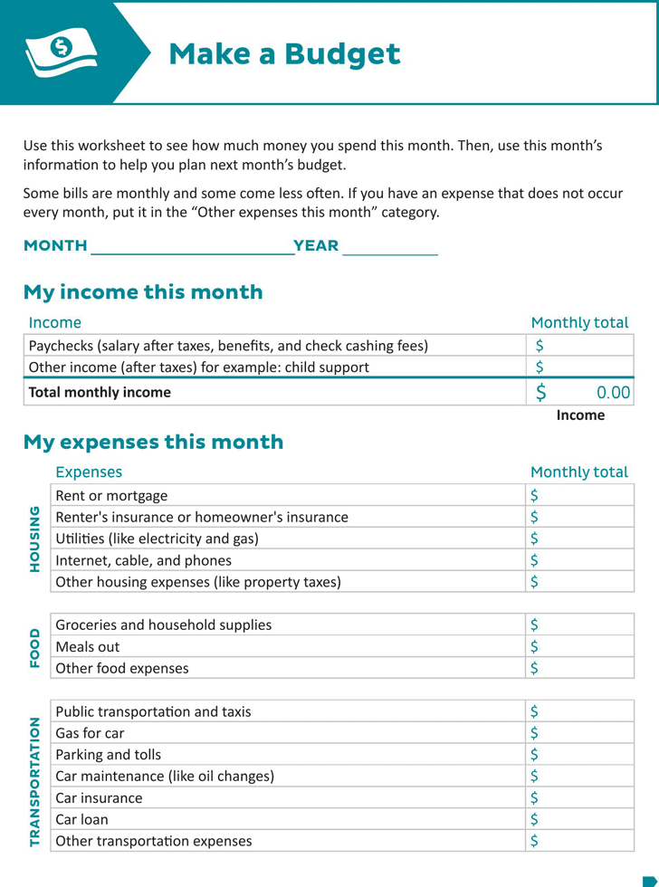Personal Budget Worksheet Free Download And Simple Budget Template