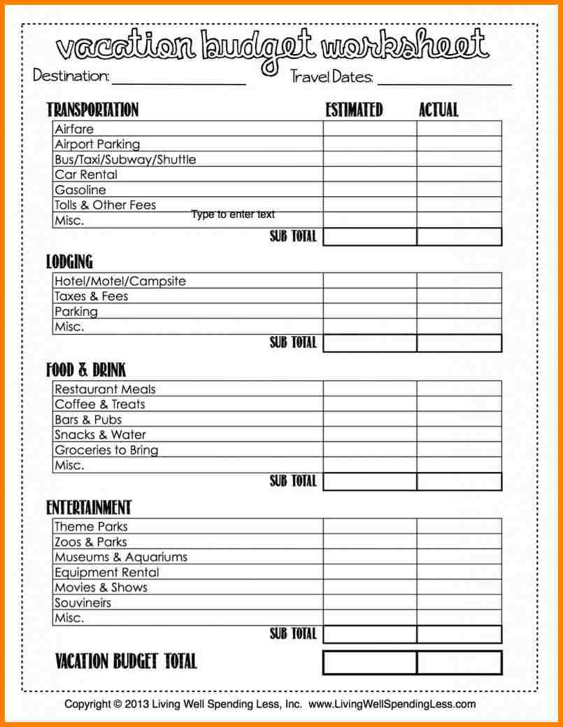 Personal Financial Budget Worksheet And Financial Budget Worksheet For College Students