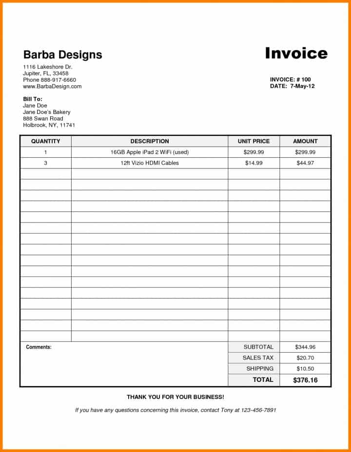 Bakery invoice template free and bakery invoice template free