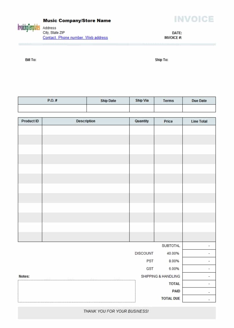Blank invoice template word and blank invoice template free print