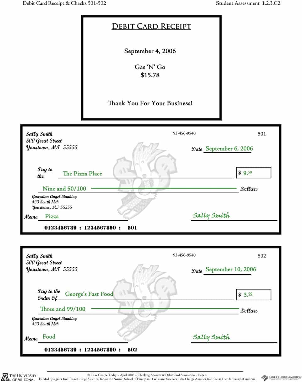 Checkbook worksheets for students free and check your checkbook skills worksheet