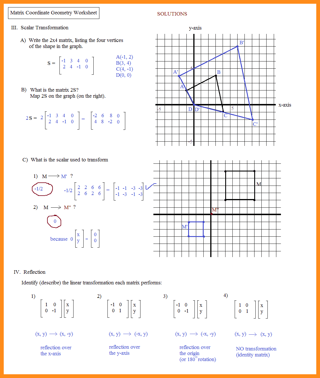 Analytic Geometry Grade 10 Notes And 8Th Grade Geometry Worksheets