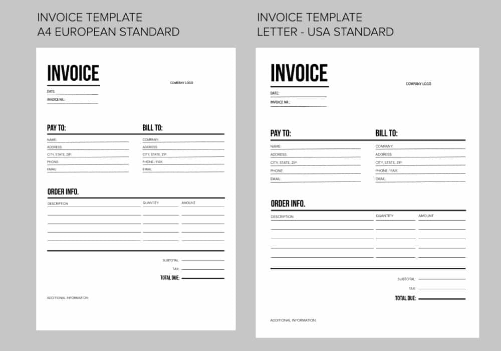 Blank Invoice Template And Free Printable Invoices For Services