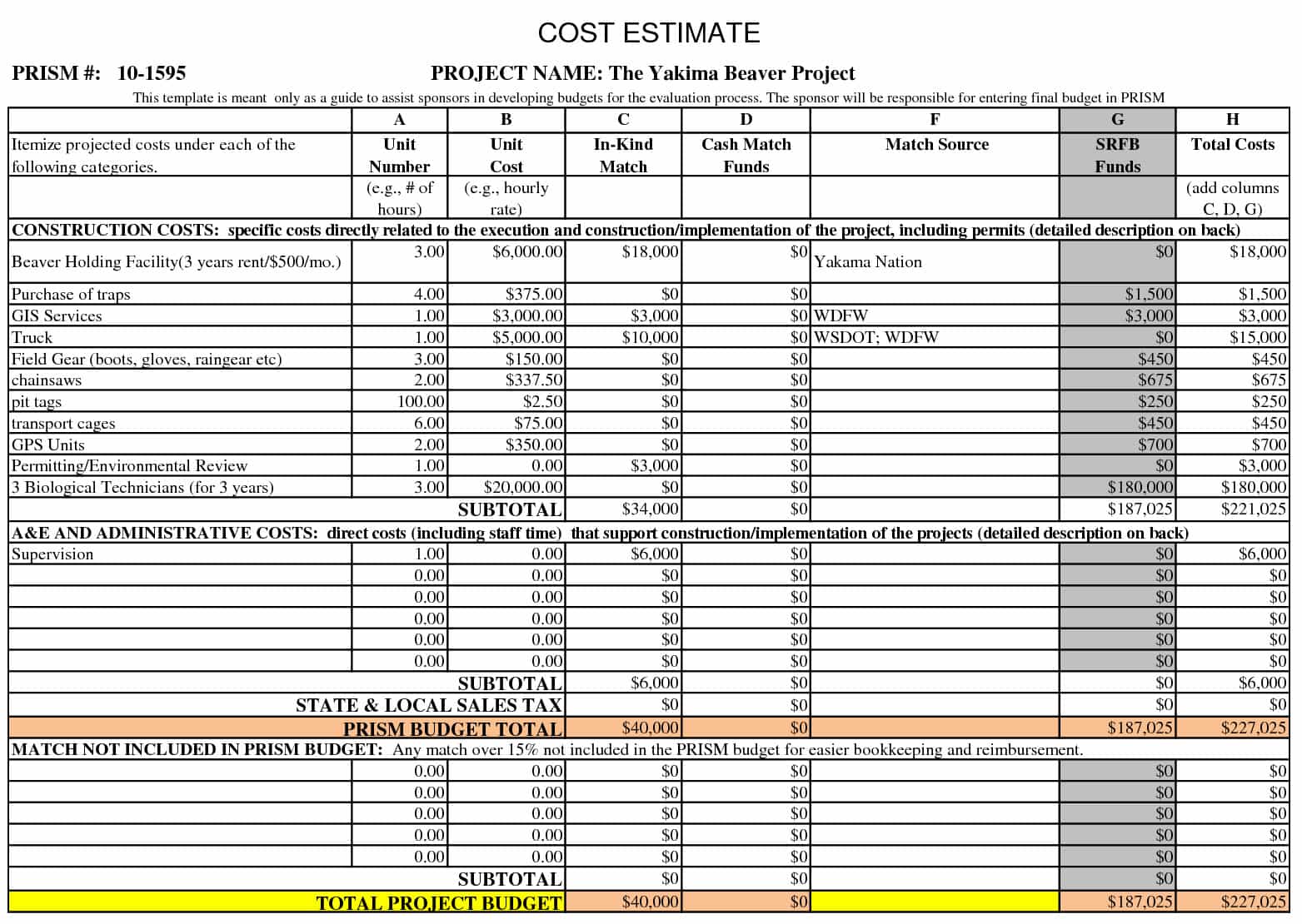 Building estimate format in excel free download and sample building estimate template