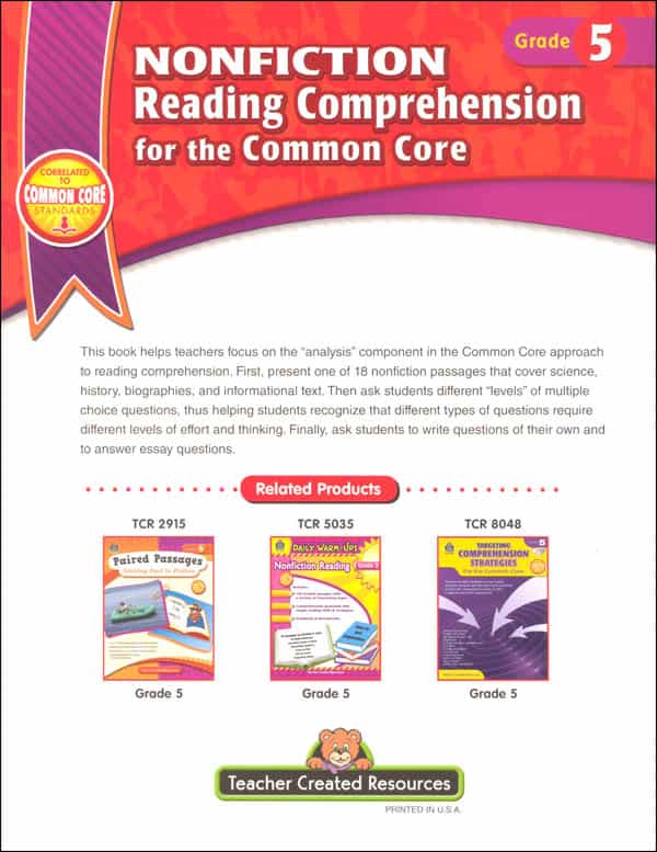 Common Core Reading Comprehension Worksheets For 4Th Grade And Comprehension For Grade 4 With Questions