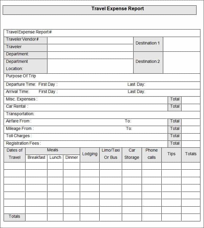 Examples Of Expense Report Policies And Travel Expense Report Template