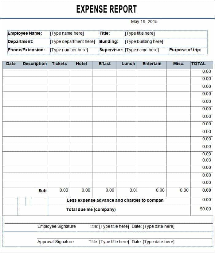 Expense Report Examples And Examples Of Expense Report