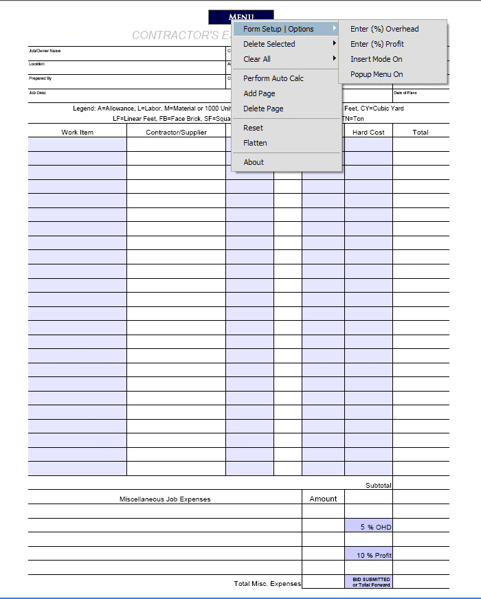 Free Building Estimate Format In Excel And Home Building Estimate Template
