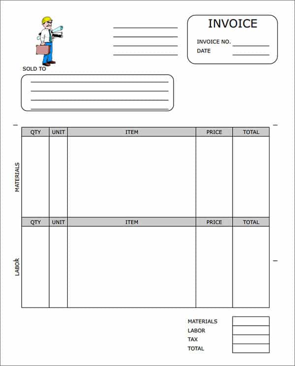 General Contractor Invoice And Microsoft Excel Invoice Template