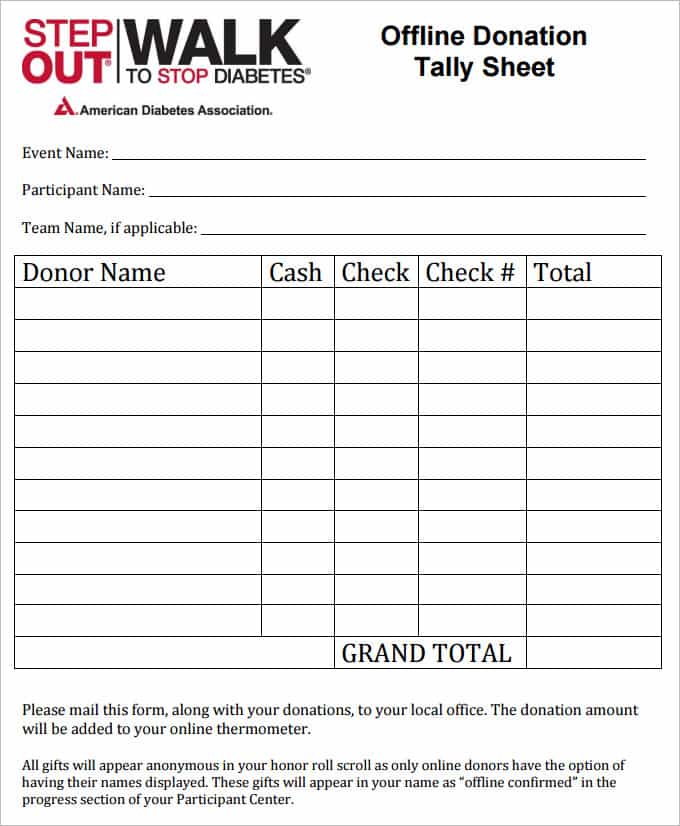 Church Pledge Form Template And $1 Donation Sheet In Word