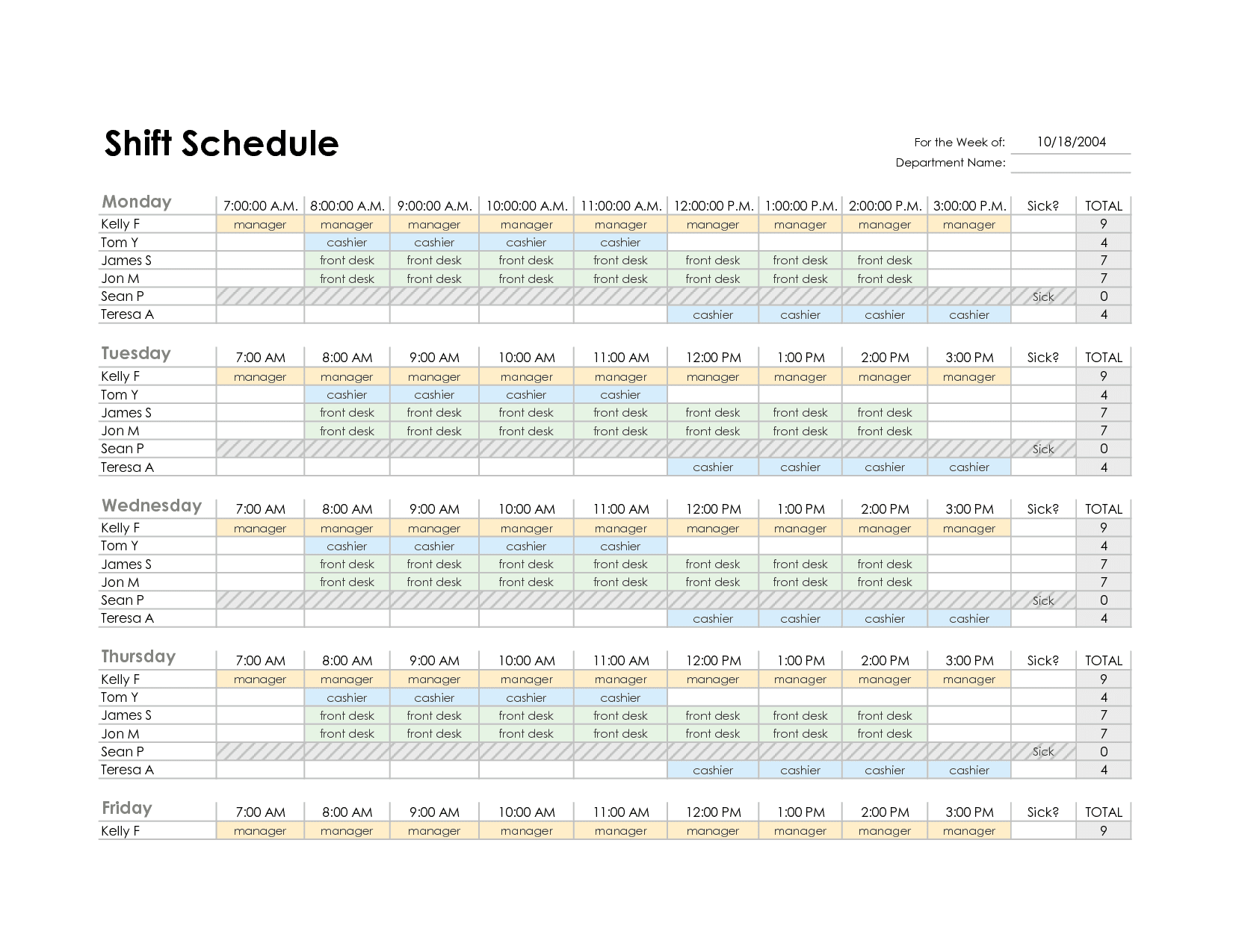 Excel Template For Scheduling Employee Shifts And Employee Shift Schedule Template