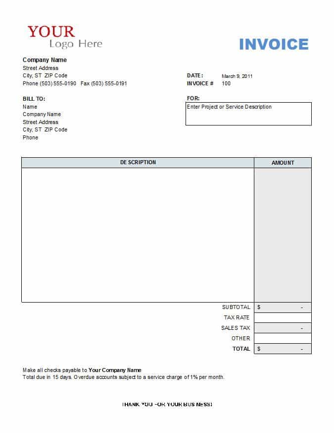 Invoice Template For Roofing Contractors And Invoice Template For Contractor Hours