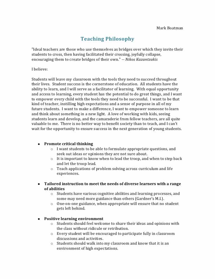 Professional Philosophy Examples And Philosophy Of Early Childhood Education Examples