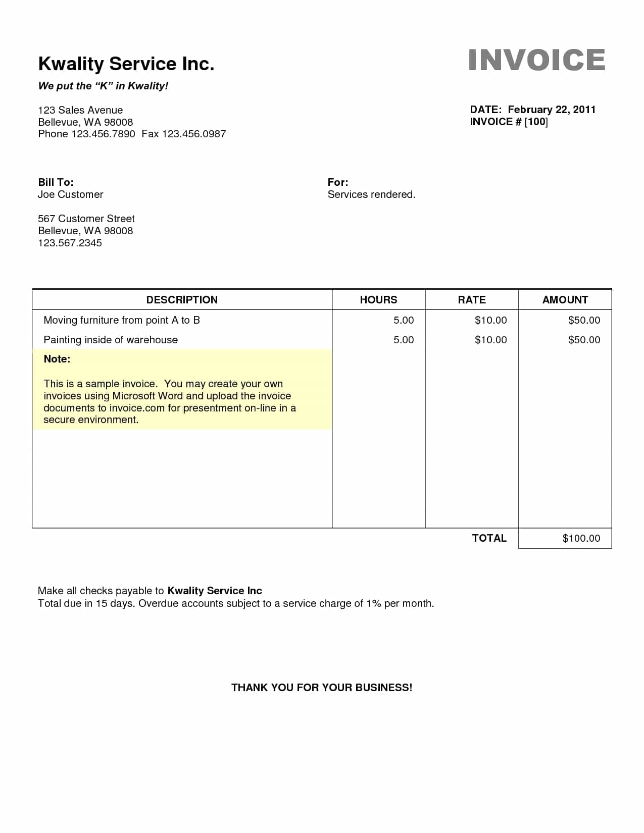 Professional Services Invoice Template Uk And Free Invoice Template Printable