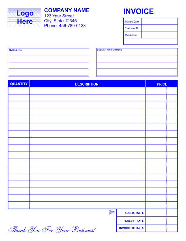 Small Business Invoice Template Free Uk And Blank Invoice Template Free