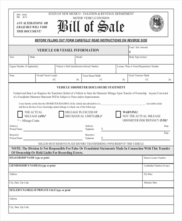 Used Vehicle Bill Of Sale Template And Auto Bill Of Sale Template Private Party